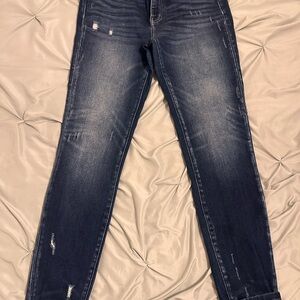 Stylish Distressed Blue Skinny Jeans